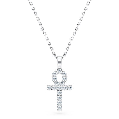 Micro Ankh Necklace with Diamonds
