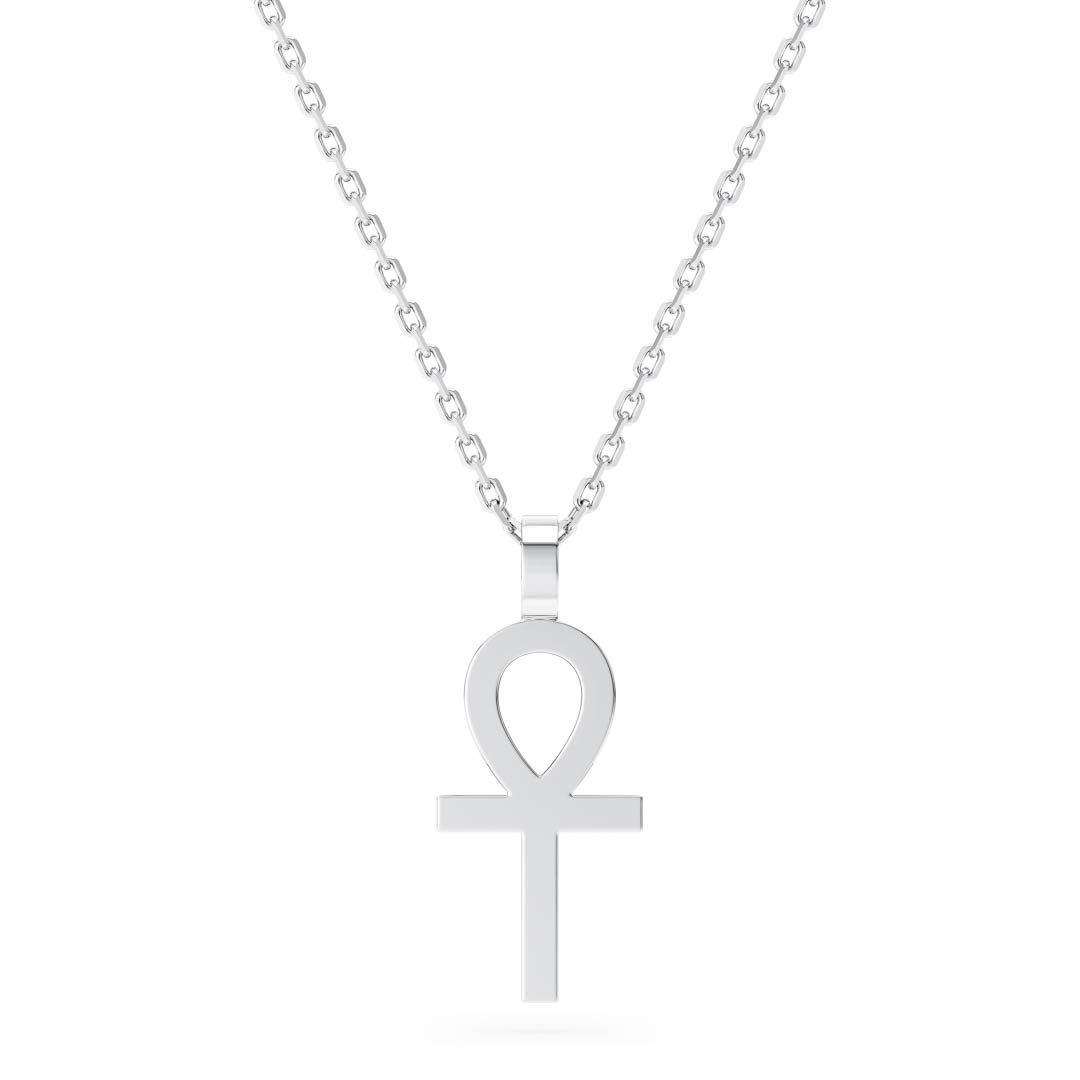 Micro Ankh Necklace, handcrafted in sterling silver