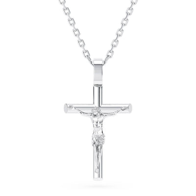 Silver Crucifix Necklace for Men