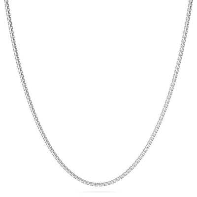 2mm Thin Round Box Necklace Sterling Silver