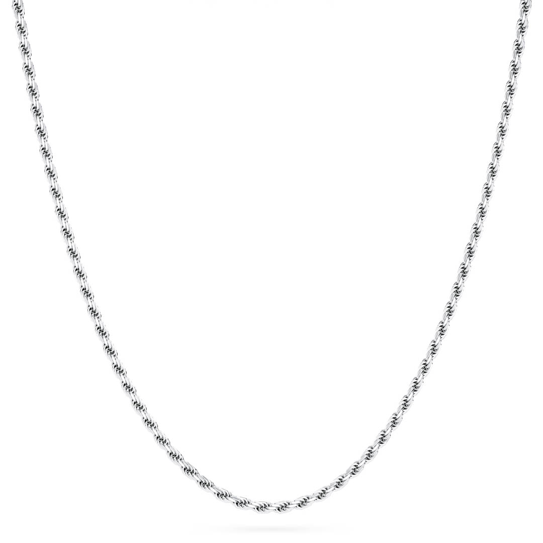 Italian solid sterling silver 2mm rope chain