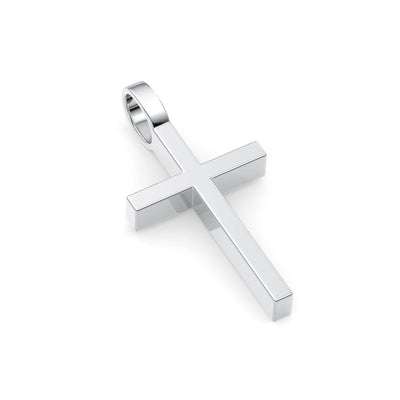 Thick 3D handcrafted cross pendant