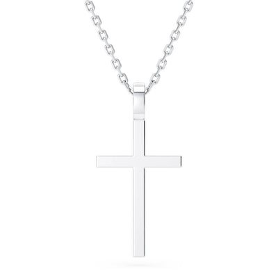 Sterling silver classic cross pendant with chain