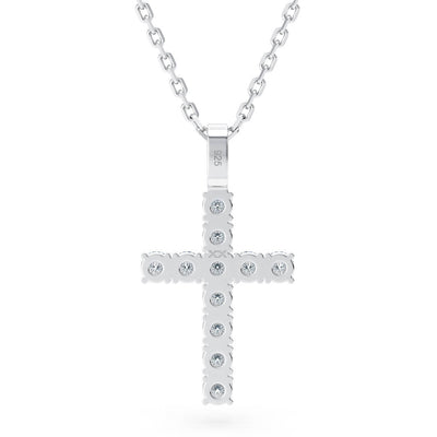 Back of 925 silver cross necklace with chain