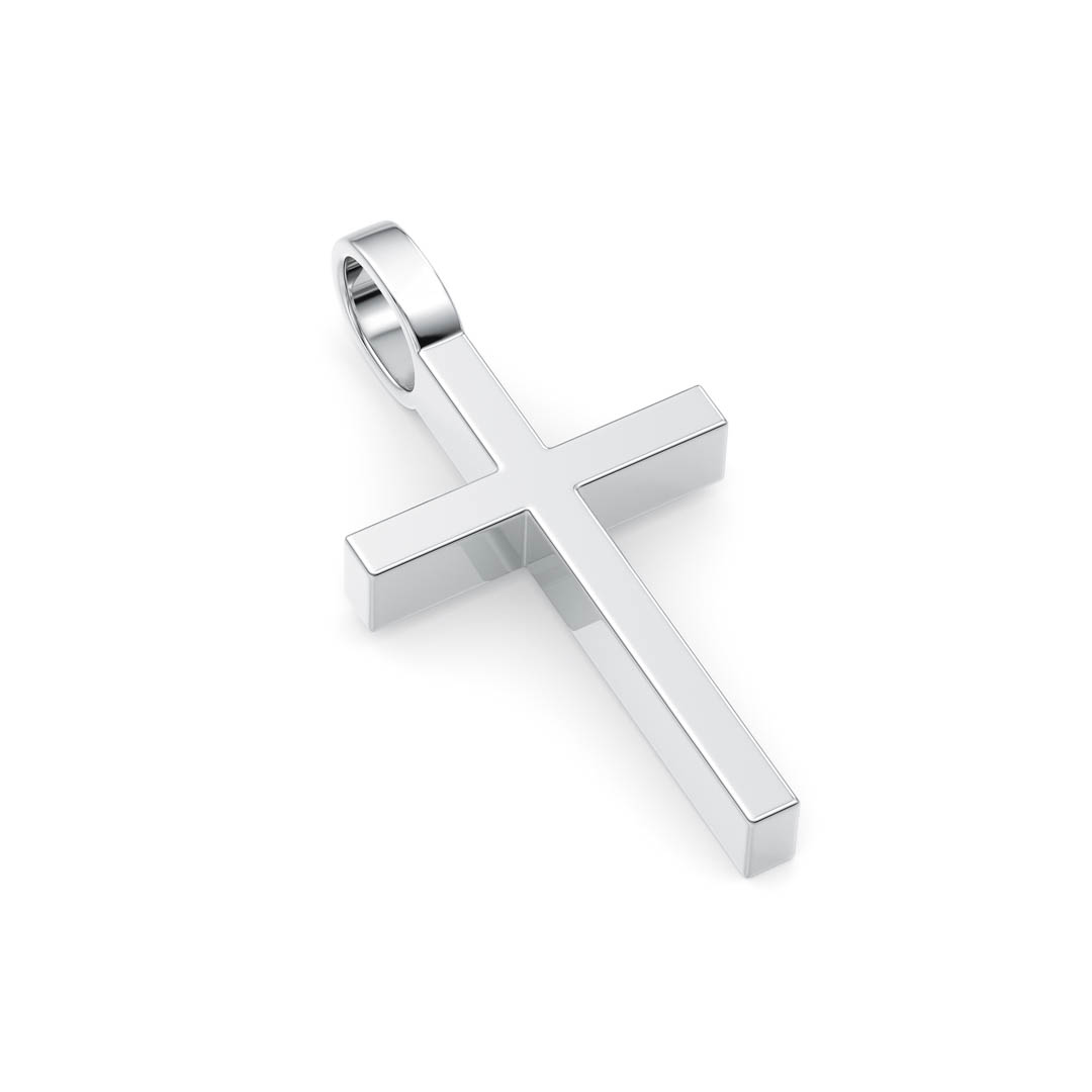 Durable cross pendant made of solid sterling silver