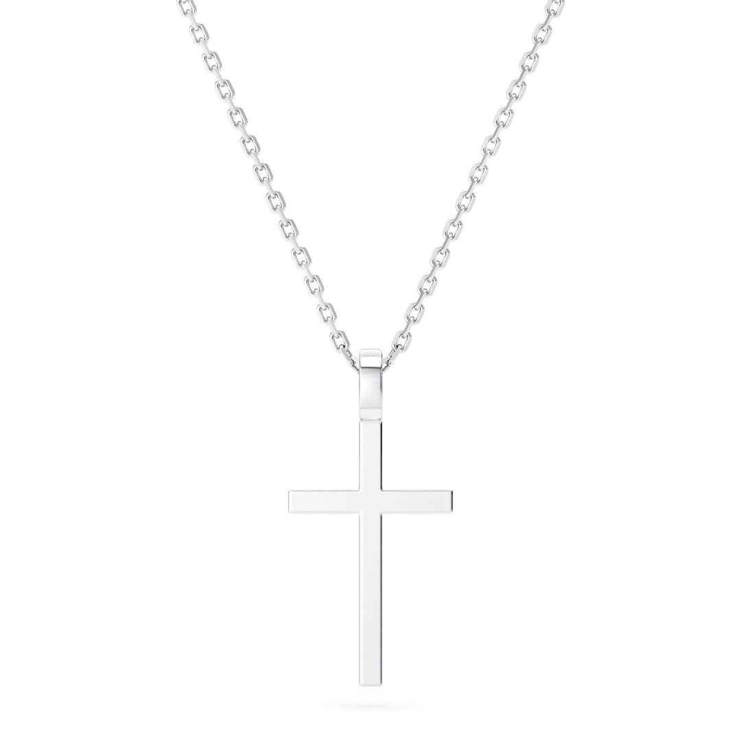 Simple micro cross necklace with free chain