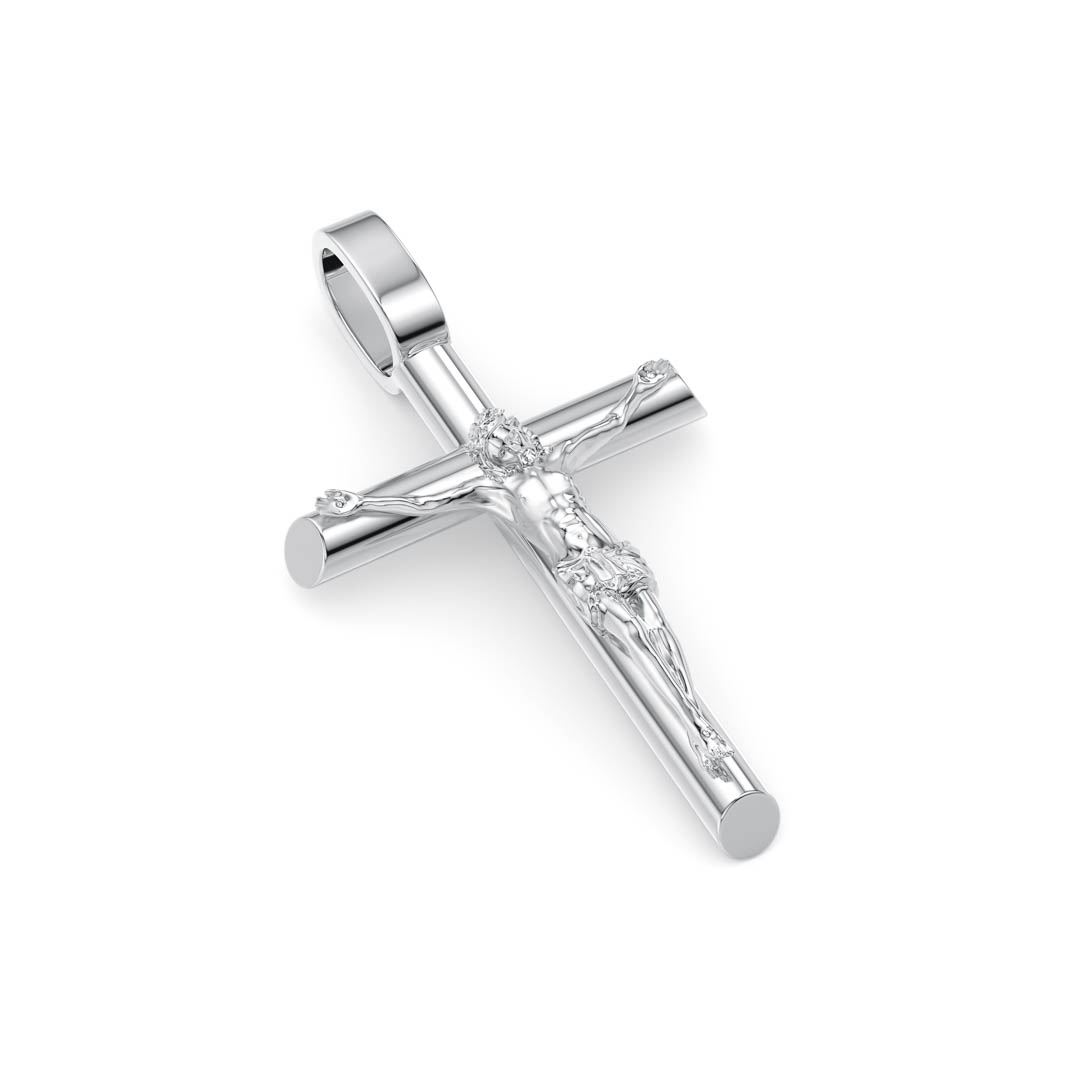 Silver Crucifix Jesus Pendant