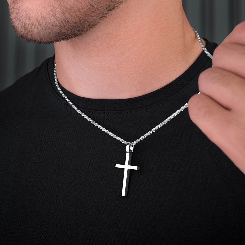 Simple Cross Necklace In Silver - Best of Everything | Online Shopping
