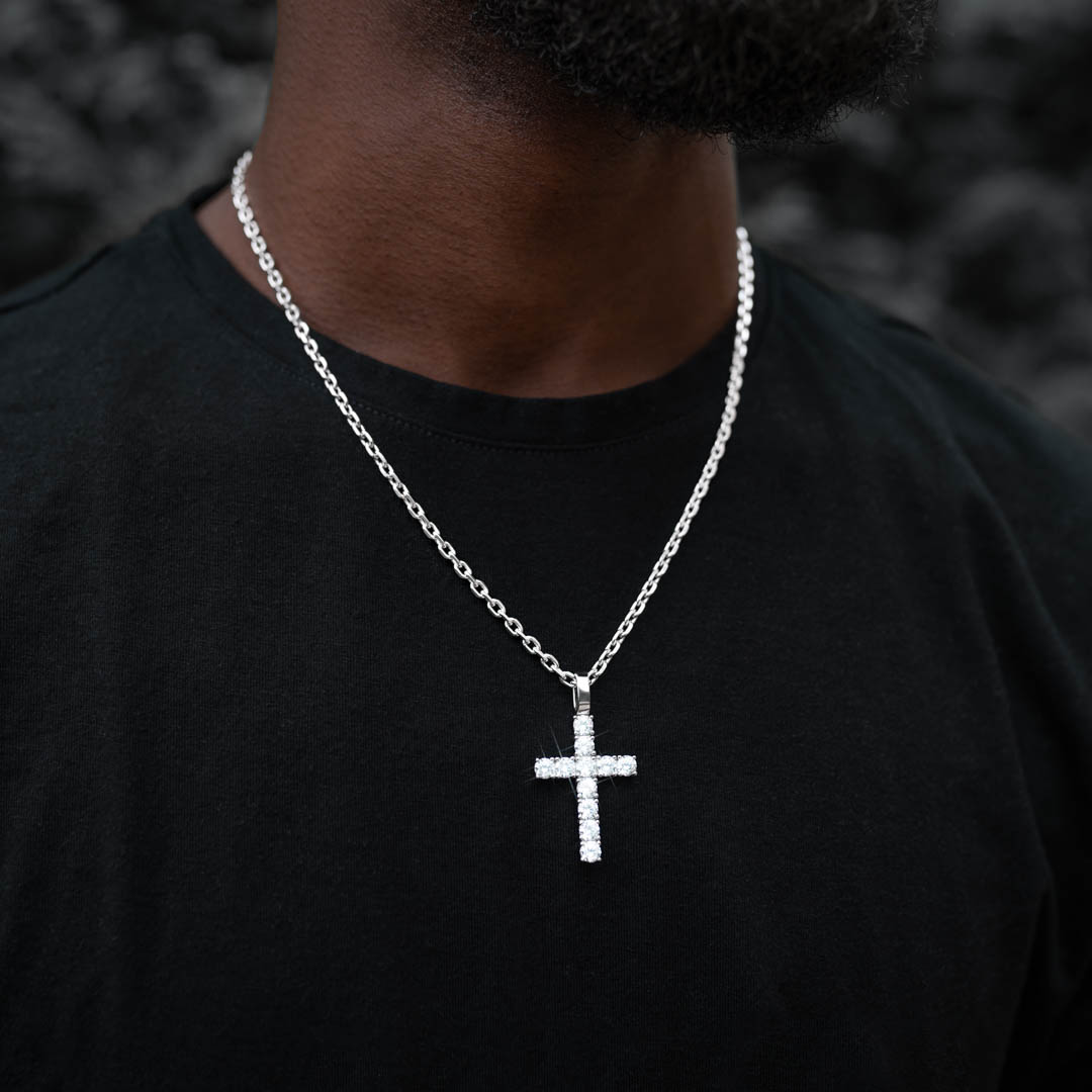 Diamond Cross Pendant | Sterling Silver | Luxx Jewelers