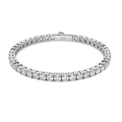 Round diamond tennis bracelet in 925 sterling silver